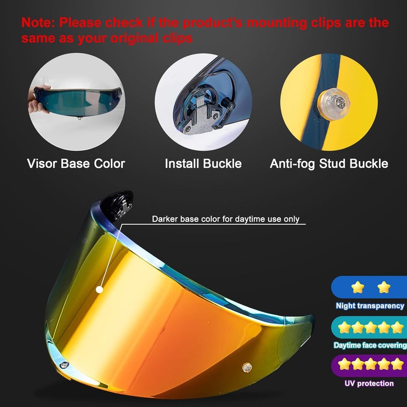 psler Helmet Visor for K6 K6s - K6 K6 s Visor Helmet Face Shield Helmet Accessories Replacement for K6 K6s,Deep Red - Image 3